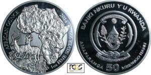Rwanda - 50 fr (1 once) 2014 "Impala"
