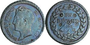 Monaco - Honoré V (1819-1841) - Décime 1838 MC