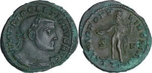 Dioclétien - Follis (Tréves) - Le Génie, N°66 du trésor de Lignières