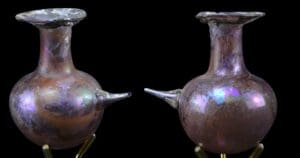 Romain - Fiole compte gouttes en verre irisé - 300 / 100 av J.-C.