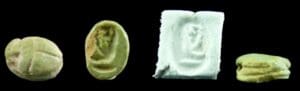 Egypte - Basse époque - Scarabée en stéatite (prêtre agenouillé) - 633-332 av. J.-C. (26ème-30ème dynastie)