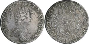 France - Louis XV (1715-1774) - Ecu aux trois couronnes - 1715 A (Paris) faux d'époque en étain