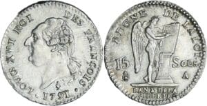 France - Constitution (1791-1792) - 15 sols type FRANCOIS 1791 A (Paris)