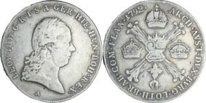 Pays-Bas autrichien - Léopold II (1790-1792) - 1/4 couronne 1792 A (Vienne)