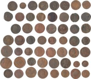 Belgique - Brabant, Duché - Lot de 55 monnaies de cuivre