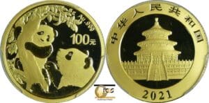 Chine - 100 Yuan - Panda Gold 2021 - 1/4 oz