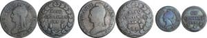 France - Consulat (1799-1804) - lot de 3 monnaies de 5 centimes et 1 centime