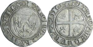 France - Charles VI (1380-1422) - Blanc guénar - 2ème émission (11 septembre 1389) - Tournai