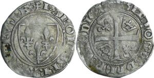 France - Charles VI (1380-1422) - Blanc guénar - 2ème émission (11 septembre 1389) - Montpellier