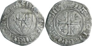 France - Charles VI (1380-1422) - Blanc guénar - 2ème émission (11 septembre 1389) - Dijon