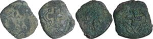 France - François 1er (1515-1547) - Double tournois à la croisette - lot de 2 monnaies de Villefranche de Rouergue
