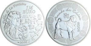 France - Série calendrier chinois - Belle Épreuve 1/4 d'euro Année du chien 2006