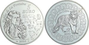 France - Série calendrier chinois - Belle Épreuve 5 euro Année du tigre 2010