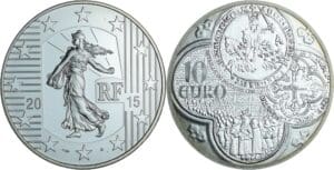 France - Série Semeuse - Belle Épreuve de 10 euro - Franc à cheval de Jean II 2015