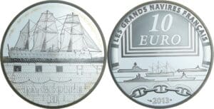 France - Série Les grands navires français - Belle Épreuve de 10 euro - La Gloire 2013