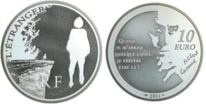 France - Série Héros de la Littérature Française - Belle Épreuve de 10 euro - L’étranger (Albert Camus) 2011
