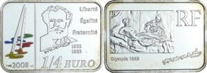 France - Série Des peintres célébres - Belle Épreuve de 1/4 euro - Edouard Manet 2008