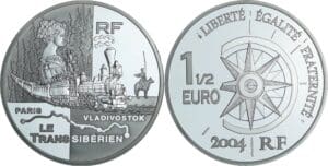 France - Les trains - Belle Épreuve de 1 1/2 euro - Le Transsibèrien 2004