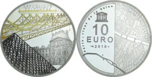 France - Série UNESCO Rives de Seine - Belle Épreuve de 10 euro - Musée du Louvre pont des arts 2018
