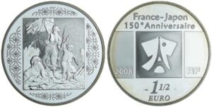 France - Série relations diplomatiques France-Japon - Belle Épreuve de 1 1/2 euro - Tableau français 2008