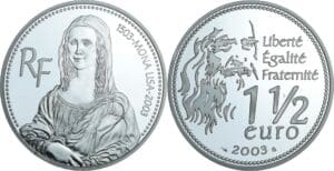 France - Belle Épreuve de 1 1/2 euro - Mona Lisa 2003