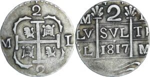 Vénézuéla - Ferdinand VII (1808-1833) - 2 reales 1817 Caracas 
