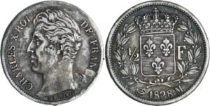 France - Charles X (1824-1830) - 1/2 franc 1828 M (Toulouse)