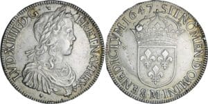 France - Louis XIV (1643-1715) - Ecu à la mèche longue - 1647 M (Toulouse)