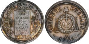 France - Convention (1792-1795) - Sol à la balance - An II - 1793 AA (Metz), refrappe