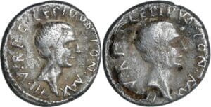 Lepidus et Octave - Denier (42 av. J.-C., Italie) monnaie fourrée