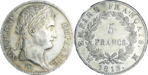 France - Napoléon 1er (1804-1814) - 5 francs revers empire 1813 MA (Marseille)