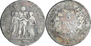 France - Directoire (1795-1799) - 5 francs Hercule union et force An 7 A (Paris)