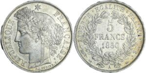 France - Deuxième république (1848-1852) - 5 francs Cérès 1850 A (Paris)