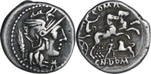 Domitia - Denier (128 av. J.-C.)