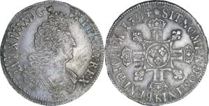 France - Louis XIV (1643-1715) - ½ écu aux 8 L, 2ème type - 1704 K (Bordeaux) flan réf