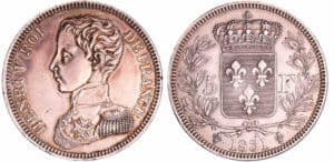 France - Henri V Comte de Chambord (1820-1883) - 5 francs 1831