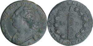 France - Constitution (1791-1792) - 12 deniers type FRANCOIS 1791 A (Paris) léopard