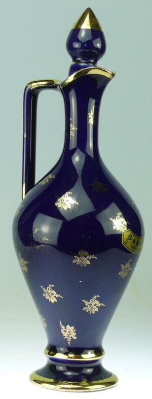 Pichet en céramique émaillé bleu cobalt