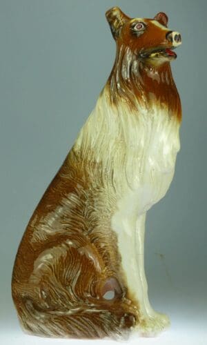 Bouteille en céramique - Grand chien Colley