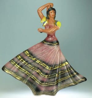 Bouteille en céramique - Danseuse à la robe rose