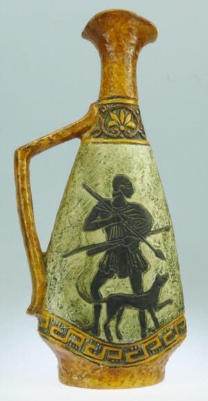 Pichet en céramique - Chasseur et chien