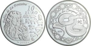 France - Série calendrier chinois - Belle Épreuve 10 euro - Année du serpent 2013