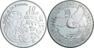 France - Série calendrier chinois - Belle Épreuve 10 euro - Année du coq 2017