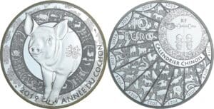 France - Série calendrier chinois - Belle Épreuve 10 euro - Année du cochon 2019