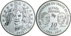 France - Série Europa - Belle Épreuve de 10 euro - 50e anniversaire du traiyé de l'Elysée 2013