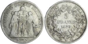 France - Troisième république (1871-1940) - 5 francs Hercule 1873 K (Bordeaux)