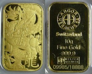 Gold 10 gr Heraus Année du Dragon 2024