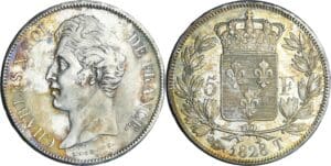 France - Charles X (1824-1830) - 5 francs 2ème type 1828 T (Nantes)