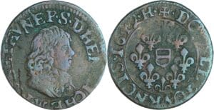 France - Berri - Maximilien III - Double tournois 1642 H