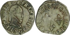 France - Henri III (1574-1589) - Double tournois - 1588 S (Troyes)